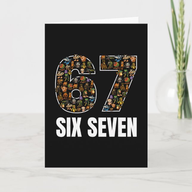 Carte 67 Six Seven Italien Brainrot Gen Alpha Argot Meme (Devant)