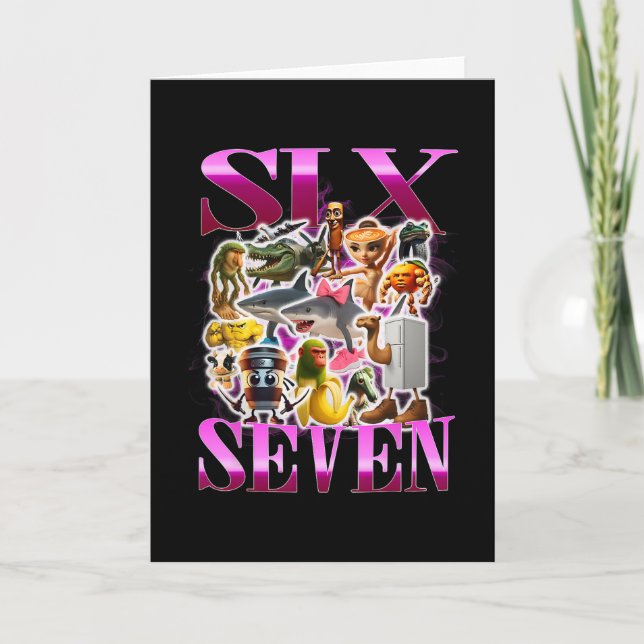 Carte 67 Six Seven Meme d'anniversaire Viral Brainrot It (Devant)