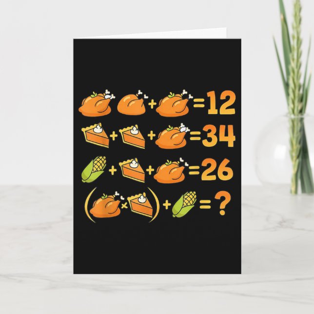 Carte 67 Six Seven Mème Équation De Maths De Thanksgivin (Devant)