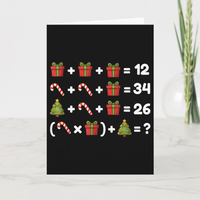 Carte 67 Six Seven Mème Équation de Noël Math Logique Pu (Devant)