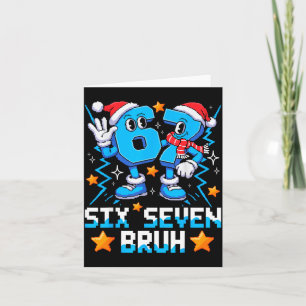 Carte 67 Six Seven Noël Bruh Drôle Italien Brainrot