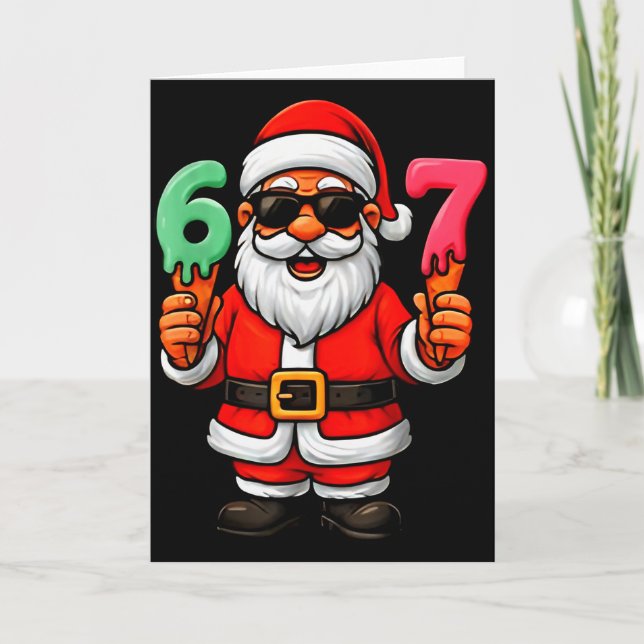 Carte 67 Six Seven Santa Meme Noël Drôle  (Devant)