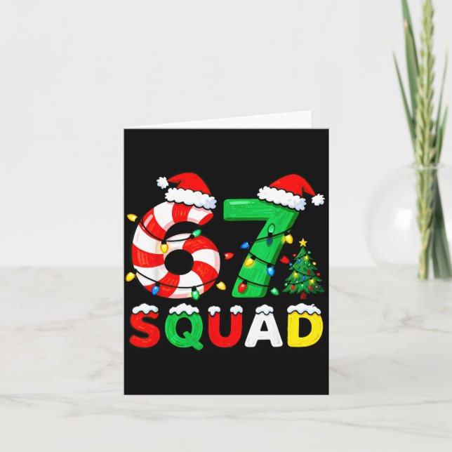 Carte 67 Squad Christmas Candy Cane Six Seven Meme Xmas  (Devant)