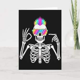 Carte 67 squelette Gen Alpha drôle Six Sept Halloween Me