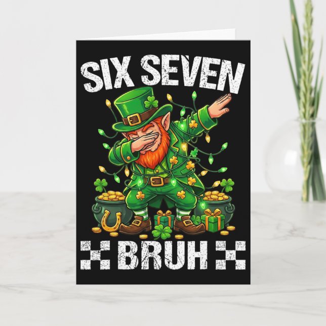 Carte 67 St Patricks Drôle Six Seven Mème Garçon Lutins (Devant)