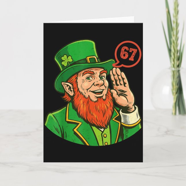 Carte 67 St Patricks Drôle Six Seven Meme Lutins Garçon (Devant)