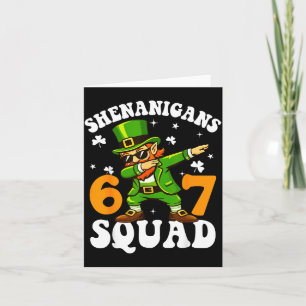 Carte 67 st patricks mème six sept leprechaun