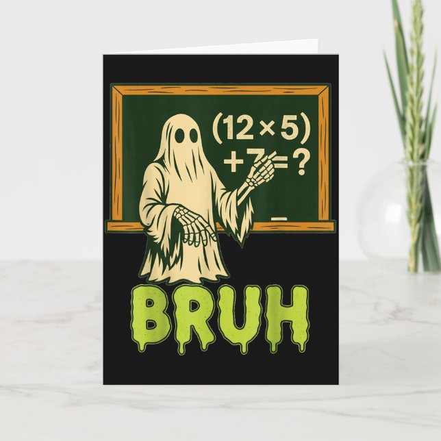 Carte 67 Teacher Halloween Ghost Six Seven Meme Brainrot (Devant)