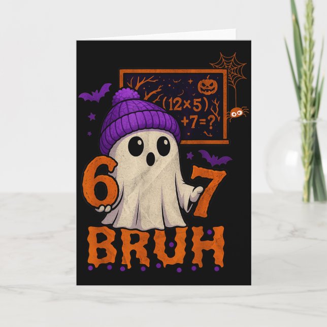 Carte 67 Teacher Halloween Ghost Six Seven Meme Math Equ (Devant)