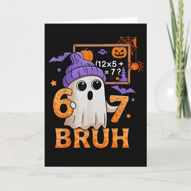 Carte 67 Teacher Halloween Ghost Six Seven Meme Math Equ (Devant)