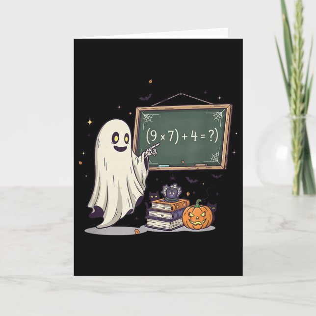 Carte 67 Teacher Halloween Ghost Six Seven Meme Math Jok (Devant)