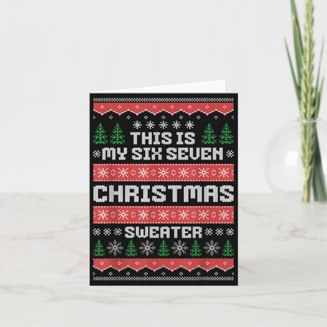Carte 67 Ugly Christmas Sweater Six Seven Meme Xmas Whit (Devant)