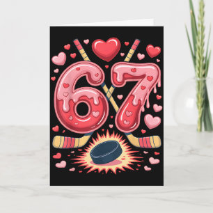 Carte 67 Valentine Hockey Heart Design Cute Ice Hockey L