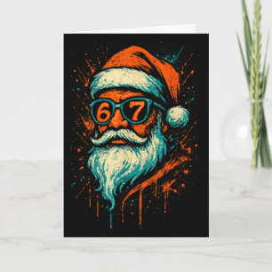 Carte 67 visage de Noël Santa 6 7 Meme Six Sept Teen Bo