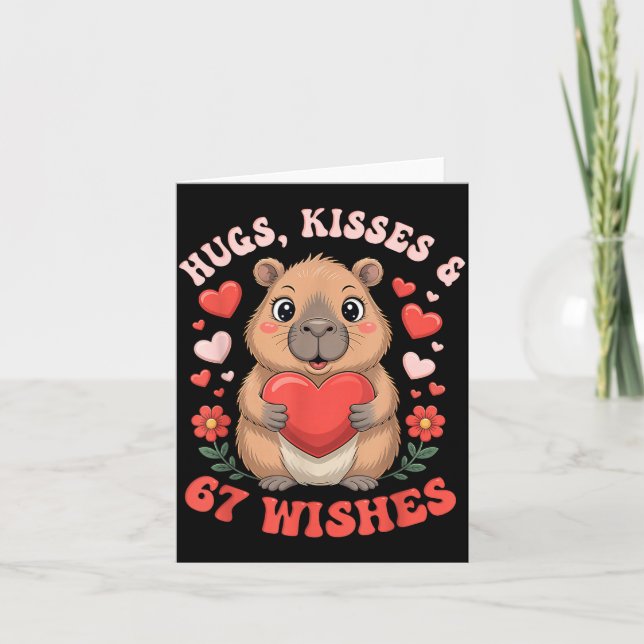 Carte 67 Vœux de capybara pour la Saint-Valentin Mèmes m (Devant)
