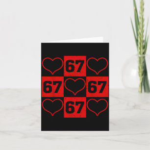 Carte 67 Xoxo Cœur Mignon Saint Valentin 6 7 Six Sept M
