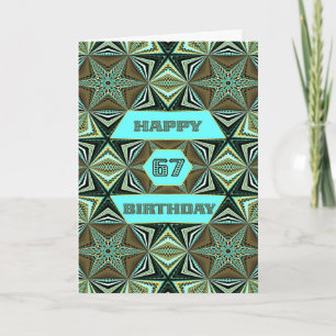 Carte 67e anniversaire avec Green Abstract Design