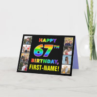 67e anniversaire : Rainbow Text, Custom Photos & N
