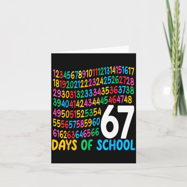 Carte 67e jour d'école 67 nombres mathématiques enseigna (Devant)