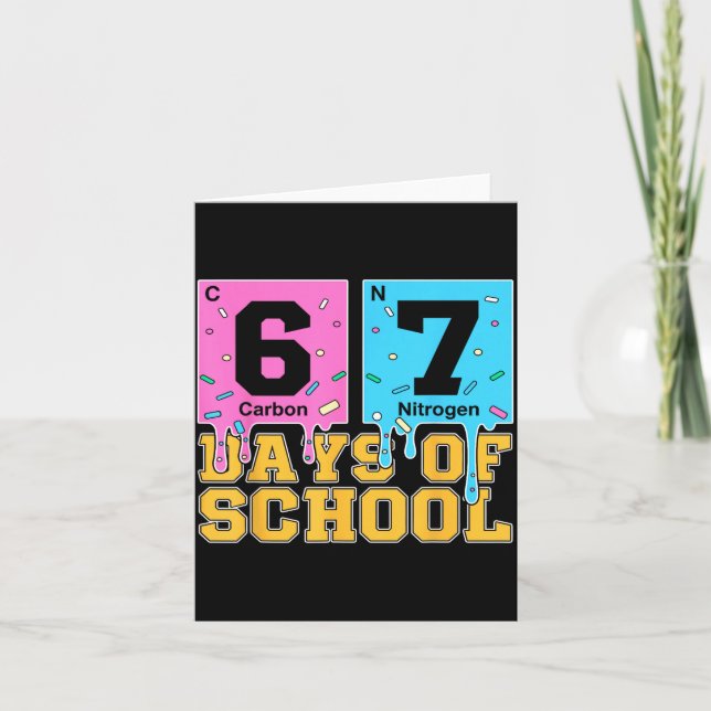 Carte 67e jour d'école enfants drôle meme six sept pério (Devant)
