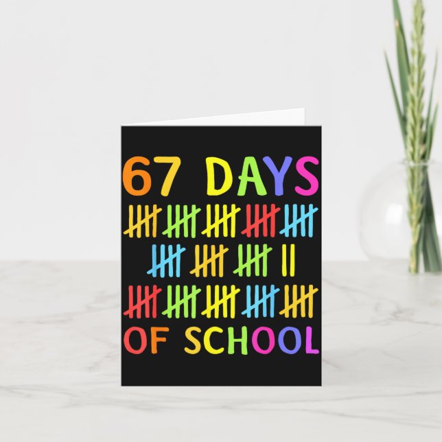 Carte 67e jour d'école enseignant enfants 67 maths nombr (Devant)
