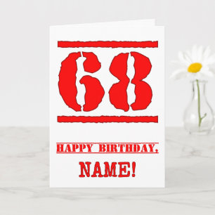 Carte 68e anniversaire : Amusant, Timbre en caoutchouc r
