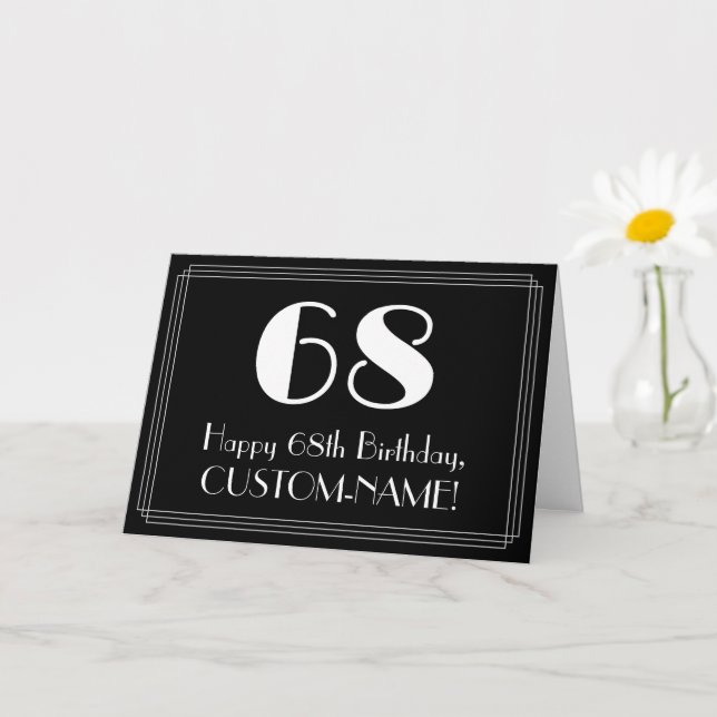 Carte 68e Anniversaire ~ Apparence inspirée d'Art Déco " (Petite plante)