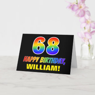 Carte 68e anniversaire : Bold, amusant, simple, arc-en-c