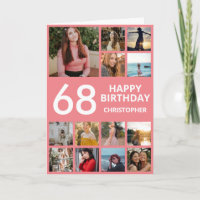 68e anniversaire Collage photo 13 Photos rose et b