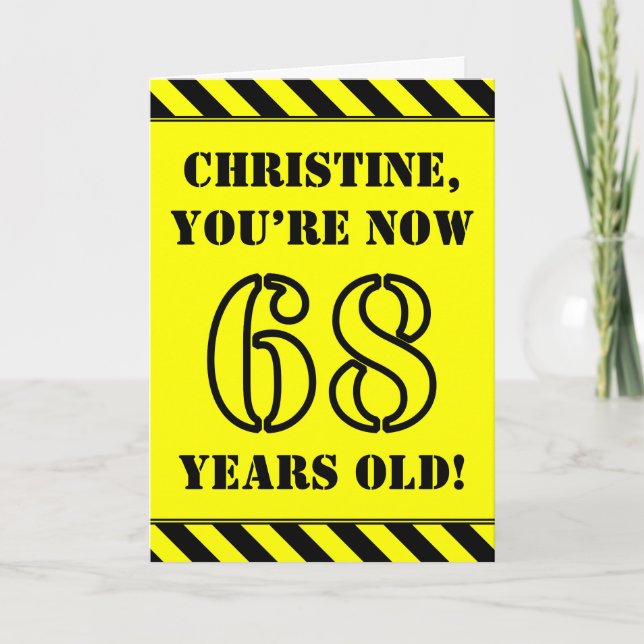 Carte 68e anniversaire : Jeu de style graphique, Nom per (Devant)