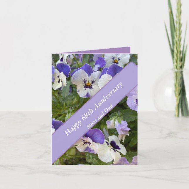 Carte 68e anniversaire modifiable (Devant)