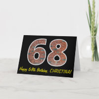 68e anniversaire - Motif de mur de briques "68" av