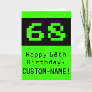 Carte 68e anniversaire : Nerdy / Geeky Style "68" et nom