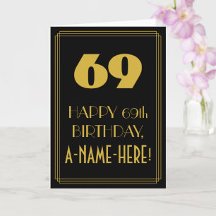 Carte 69e anniversaire ~ Art Déco Inspiré Look "69" & No