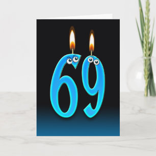 Carte 69e anniversaire bougies