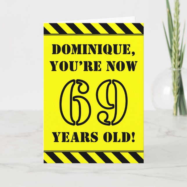 Carte 69e anniversaire : texte de style crayon amusant,  (Devant)