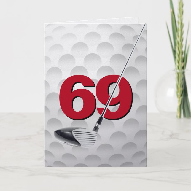 Carte 69th Birthday Golf Ball Design (Devant)