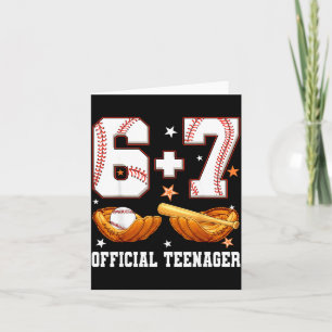 Carte 6+7 13 ans adolescent garçon de baseball 13e anniv