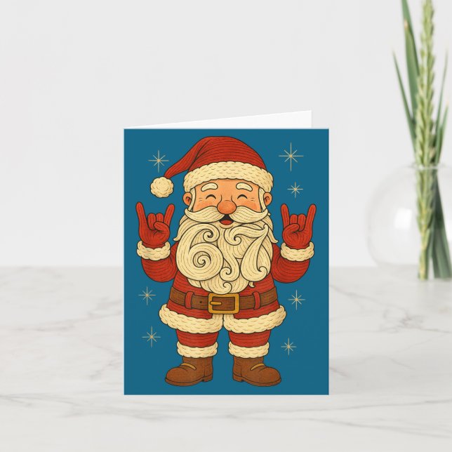 Carte 6 7 Christmas 67 Santa Six Seven Funny Meme Boys T (Devant)