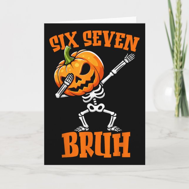 Carte 6 7 Halloween 67 Mème Six Sept Dabbing Gen Alpha  (Devant)
