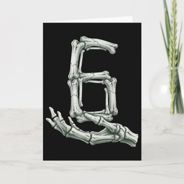 Carte 6 7 Halloween Skeleton Funny 67 Meme Gen Alpha Six (Devant)