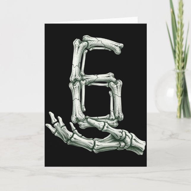 Carte 6 7 Halloween Skeleton Funny 67 Meme Gen Alpha Six (Devant)