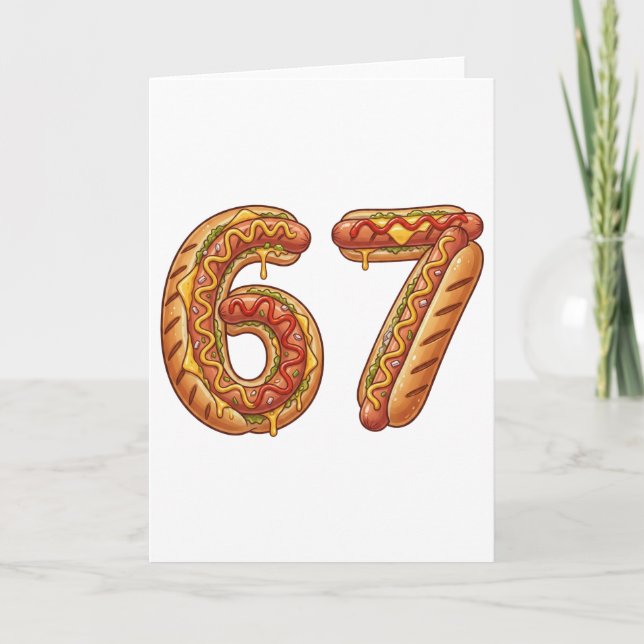 Carte 6 7 Meme de correspondance Hot Dogs 67 Pyjama Six  (Devant)