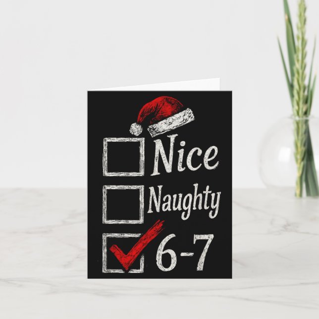 Carte 6-7 Meme Nice Naughty 67 Christmas Brain Rot Funny (Devant)