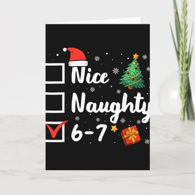 Carte 6-7 Meme Nice Naughty 67 Christmas Funny  (Devant)