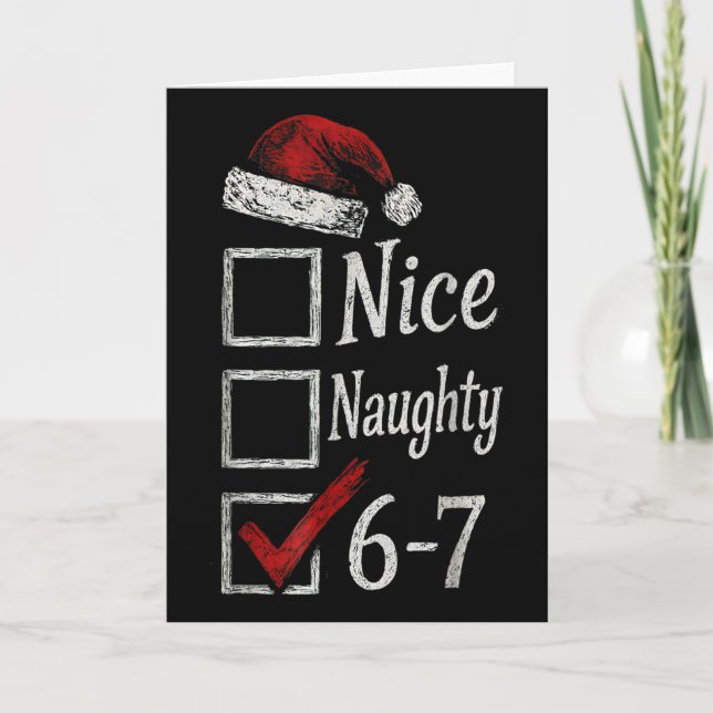 Carte 6-7 Mème Nice Naughty 67 Noël Brain Rot Drôle (Devant)