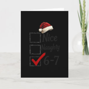 Carte 6-7 Mème Nice Naughty 67 Noël Drôle Brain Rot