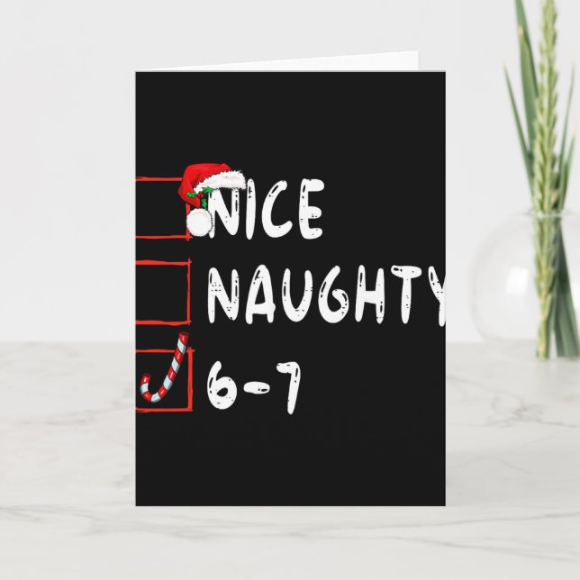 Carte 6-7 Mème Nice Naughty 67 Noël Drôle Graphique  (Devant)