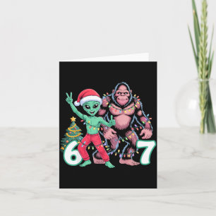 Carte 6 7 Meme Noël Alien Sasquatch Six Sept Amusant