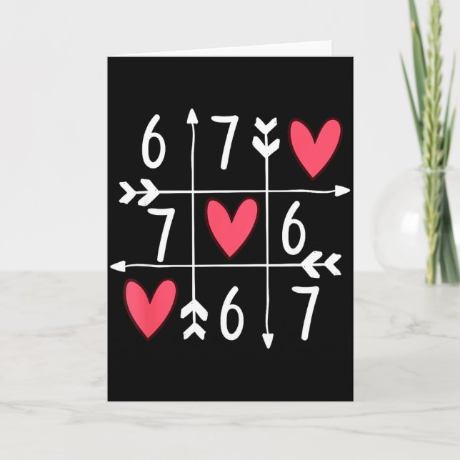 Carte 6 7 Mème Six Sept 67 Drôle Xoxo Jeu Saint-Valentin (Devant)